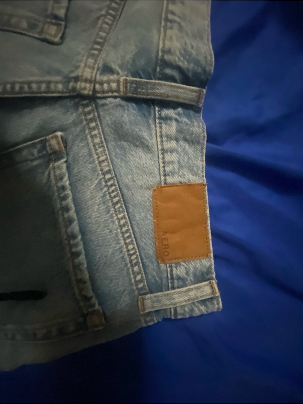 Aeropostale Light Blue Distressed High-Rise Denim Shorts - Picture 3 of 9